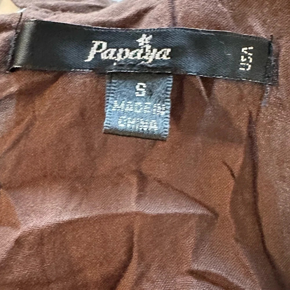 Papaya women's tank top teal and brown embroidered size small - Picture 3 of 3
